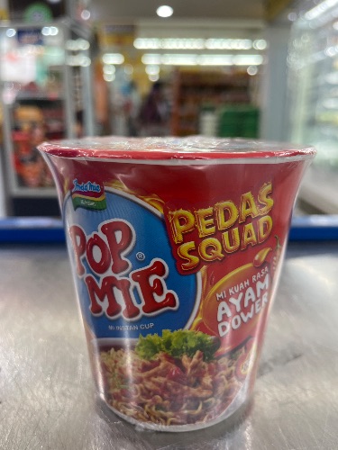Pop mie cup pedes dower
